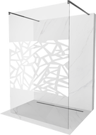 Mexen Kioto freestanding shower wall 140 x 200 cm, white pattern 8 mm, gun metal - 800-140-002-95-85
