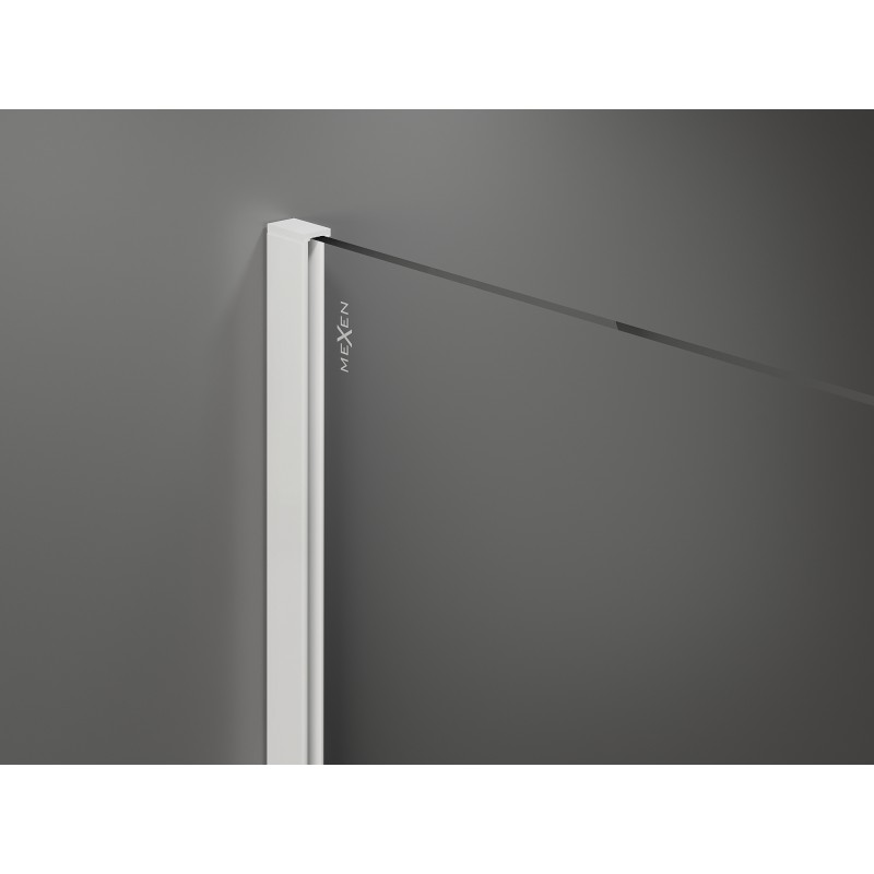 Mexen Kioto Walk-in Shower Wall 110 x 200 cm, Transparent/Frosted 8 mm, White - 800-110-101-20-35