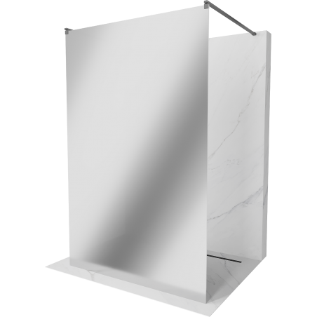 Mexen Kioto Free-standing Shower Wall 100 x 200 cm, Mirror 8 mm, Gun Metal - 800-100-002-95-50