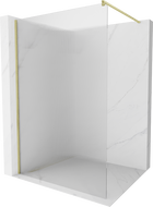 Mexen Kioto Walk-in Shower Panel 70 x 200 cm, Clear Glass 8 mm, Brushed Gold - 800-070-101-55-09