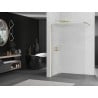Mexen Kioto Walk-in Shower Panel 80 x 200 cm, Clear Glass 8 mm, Brushed Gold - 800-080-101-55-09