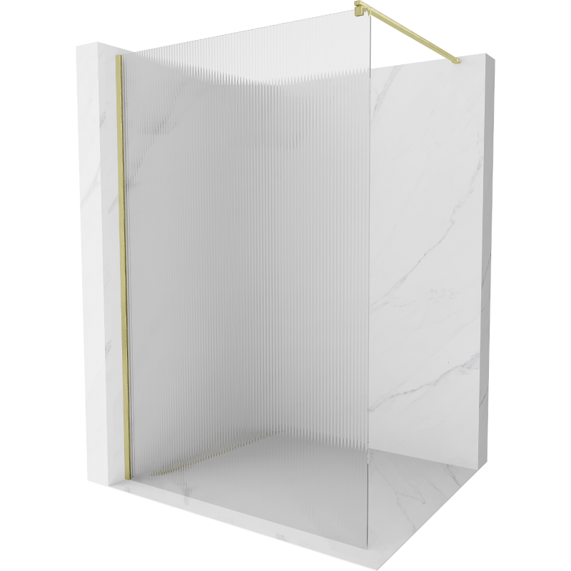 Mexen Kioto Walk-in Shower Wall 100 x 200 cm, 8 mm thickness, brushed gold - 800-100-101-55-09