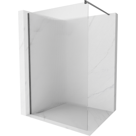 Mexen Kioto Walk-in Shower Wall 90 x 200 cm, 8 mm Thick, Brushed Gun Gray - 800-090-101-66-09