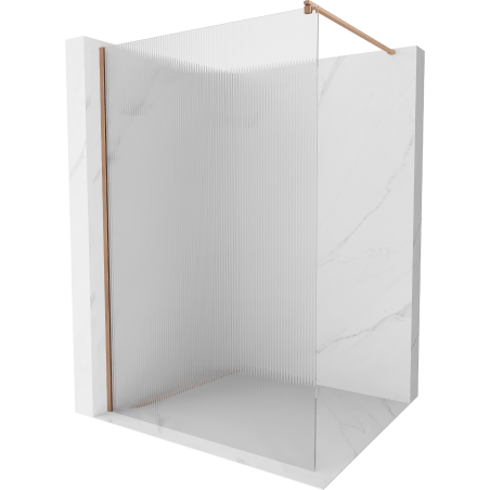Mexen Kioto Walk-in Shower Panel 100 x 200 cm, Transparent 8 mm, Brushed Brass - 800-100-101-65-09