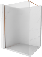 Mexen Kioto Walk-in Shower Screen 100 x 200 cm, 8 mm Stripes, Brushed Copper - 800-100-101-65-09