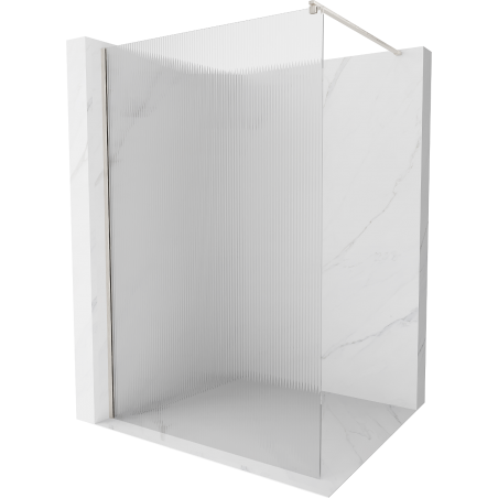Mexen Kioto Walk-in Shower Wall 130 x 200 cm, 8 mm Glass, Brushed Nickel - 800-130-101-97-09