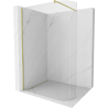 Mexen Kioto Curved Shower Wall Walk-in 160 x 200 cm, Transparent 8 mm, Brushed Gold - 800-160-101-55-06