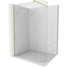 Mexen Kioto-R Rounded Walk-in Shower Wall 160 x 200 cm, Transparent 8 mm, Brushed Gold - 800-160-101-55-06