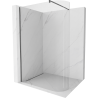 Mexen Kioto Curved Walk-in Shower Wall 110 x 200 cm, Transparent 8 mm, Gun Gray Brushed - 800-110-101-66-06