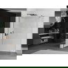Mexen Kioto Curved Walk-in Shower Wall 110 x 200 cm, Transparent 8 mm, Gun Gray Brushed - 800-110-101-66-06