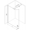 Mexen Kioto-R Rounded Walk-in Shower Wall 110 x 200 cm, Transparent 8 mm, Gun Metal - 800-110-101-95-06