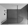 Mexen Kioto-R rounded Walk-in shower wall 130 x 200 cm, transparent 8 mm, gun metal - 800-130-101-95-06