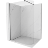 Mexen Kioto Round Shower Wall Walk-in 160 x 200 cm, Transparent 8 mm, Gun Metal - 800-160-101-95-06
