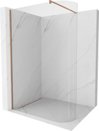 Mexen Kioto Curved Walk-in Shower Panel 110 x 200 cm, Transparent 8 mm, Brushed Brass - 800-110-101-65-06