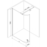 Mexen Kioto-R Rounded Walk-in Shower Wall 130 x 200 cm, 8 mm Transparent, Brushed Copper - 800-130-101-65-06
