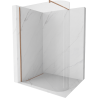Mexen Kioto Curved Walk-in Shower Panel 130 x 200 cm, Transparent 8 mm, Brushed Brass - 800-130-101-65-06