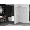 Mexen Kioto-R Rounded Walk-in Shower Wall 160 x 200 cm, Transparent 8 mm, Brushed Nickel - 800-160-101-97-06