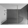 Mexen Kioto-R Rounded Walk-in Shower Wall 160 x 200 cm, Transparent 8 mm, Brushed Nickel - 800-160-101-97-06