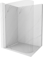 Mexen Kioto L Curved Shower Screen Walk-in 80 x 200 cm, Transparent, White - 800-080-103-20-06