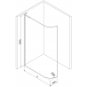 Mexen Kioto L Rounded Shower Wall Walk-in 110 x 200 cm, transparent, white - 800-110-103-20-06
