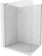 Mexen Kioto-R L rounded walk-in shower wall 100 x 200 cm, transparent, chrome - 800-100-103-01-06