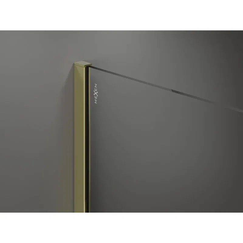 Mexen Kioto shower wall Walk-in 120 x 200 cm, transparent 8 mm, gold - 800-120-101-50-00