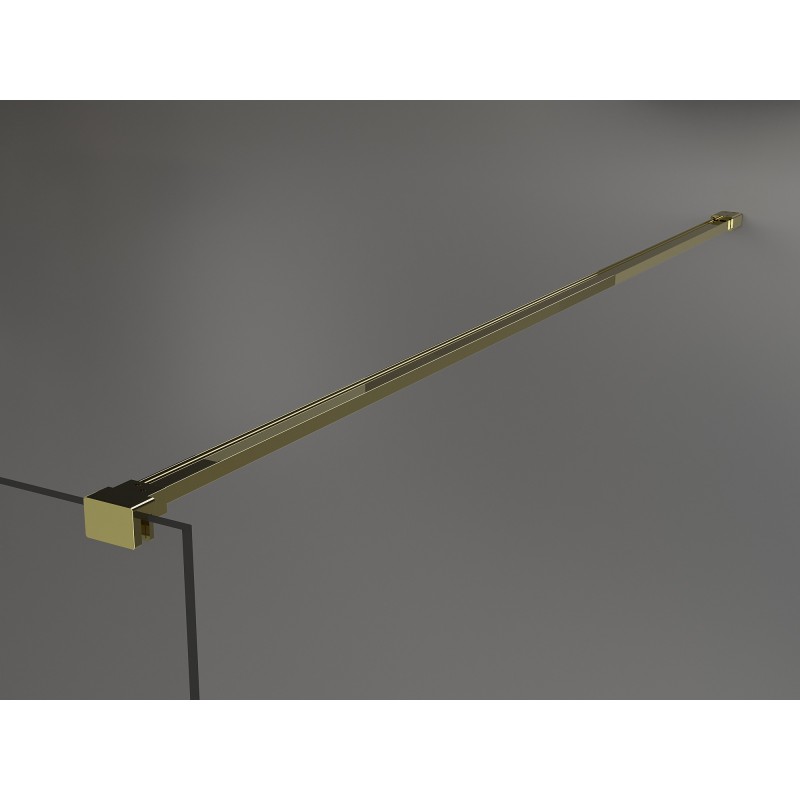 Mexen Kioto Walk-in Shower Wall 150 x 200 cm, Transparent 8 mm, Gold - 800-150-101-50-00