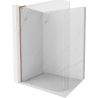 Mexen Kioto L Rounded Walk-in Shower Wall 80 x 200 cm, Transparent, Brushed Bronze - 800-080-103-65-06