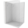 Mexen Kioto L Curved Walk-in Shower Wall 90 x 200 cm, Transparent, Brushed Nickel - 800-090-103-97-06
