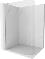 Mexen Kioto-R L Rounded Walk-in Shower Wall 100 x 200 cm, Transparent, Brushed Nickel - 800-100-103-97-06