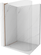 Mexen Kioto L Curved Shower Wall Walk-in 100 x 200 cm, Transparent, Rose Gold - 800-100-103-60-06