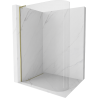 Mexen Kioto L Curved Walk-In Shower Panel 120 x 200 cm, Transparent, Gold - 800-120-103-50-06