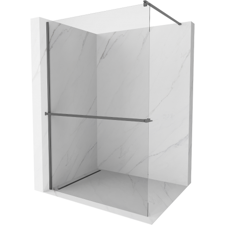Mexen Kioto+ shower screen with Walk-in shelf 115 x 200 cm, transparent, gun metal - 800-115-121-95-00