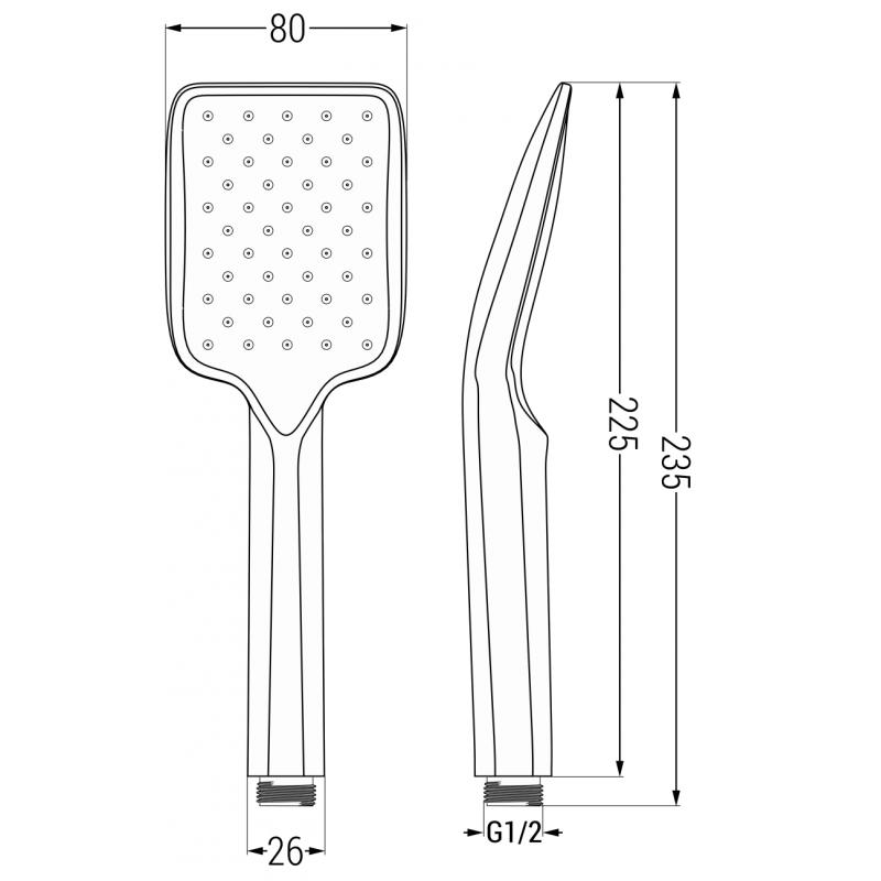 Mexen R-62 1-function Shower Head, Rose Gold - 79562-60