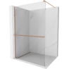 Mexen Kioto+ Walk-in Shower Screen with Shelf 85 x 200 cm, Transparent, Brushed Bronze - 800-085-121-65-00