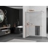 Mexen Kioto+ shower wall with Walk-in shelf 90 x 200 cm, transparent, brushed copper - 800-090-121-65-00