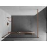 Mexen Kioto+ shower wall with Walk-in shelf 90 x 200 cm, transparent, brushed copper - 800-090-121-65-00