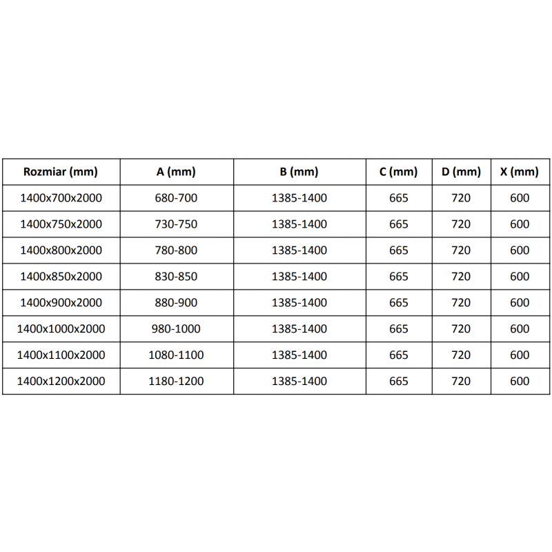 Mexen Velar sliding shower enclosure 140 x 70 cm, graphite, black - 871-140-070-41-70