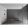 Mexen Kioto+ shower wall with Walk-in shelf 125 x 200 cm, transparent, brushed copper - 800-125-121-65-00