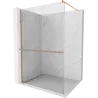 Mexen Kioto+ shower wall with Walk-in shelf 125 x 200 cm, transparent, brushed copper - 800-125-121-65-00