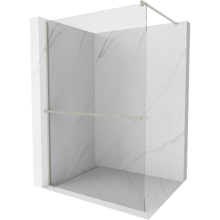 Mexen Kioto+ shower wall with shelf Walk-in 95 x 200 cm, transparent, brushed nickel - 800-095-121-97-00