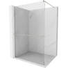 Mexen Kioto+ Walk-in Shower Wall with Shelf 135 x 200 cm, Transparent, Brushed Nickel - 800-135-121-97-00