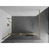 Mexen Kioto+ shower screen with Walk-in shelf 80 x 200 cm, transparent, brushed gold - 800-080-121-55-00