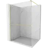 Mexen Kioto+ Walk-in Shower Screen with Shelf 85 x 200 cm, Transparent, Brushed Gold - 800-085-121-55-00