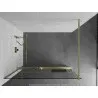 Mexen Kioto+ Walk-in Shower Screen with Shelf 120 x 200 cm, Transparent, Brushed Gold - 800-120-121-55-00