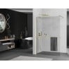 Mexen Kioto+ Walk-in Shower Wall with Shelf 140 x 200 cm, Transparent, Brushed Gold - 800-140-121-55-00