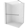 Mexen Kioto+ Walk-in Shower Screen with Shelf 110 x 200 cm, Frosted, Gun Metal - 800-110-121-95-30