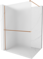 Mexen Kioto+ Walk-in Shower Wall with Shelf 70 x 200 cm, Frosted, Brushed Bronze - 800-070-121-65-30