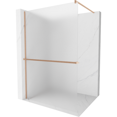 Mexen Kioto+ shower panel with Walk-in shelf 90 x 200 cm, frost, brushed copper - 800-090-121-65-30