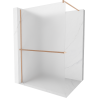 Mexen Kioto+ shower panel with Walk-in shelf 90 x 200 cm, frost, brushed copper - 800-090-121-65-30